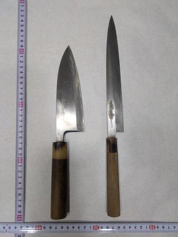 Keukenmes - Staal, Hout - Japan - Traditionele wa-deba- en
