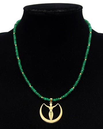 Emeraude - Wicca-halsketting - Artemis - Godin van de Maan -