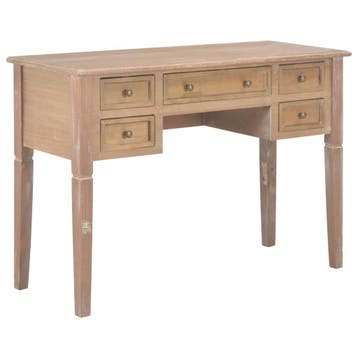 vidaXL Schrijftafel 109,5x45x77,5 cm hout bruin, Huis en Inrichting, Bureaus, Verzenden, Nieuw