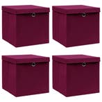 vidaXL Opbergboxen met deksel 4 st 32x32x32 cm stof, Verzenden