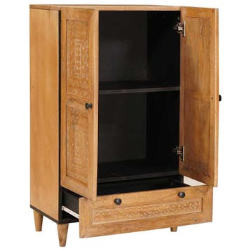 vidaXL Highboard 60 x 33 x 100 cm Massief Mango Hout, Huis en Inrichting, Verzenden, Nieuw