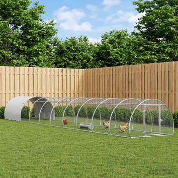vidaXL Kippenhok zilver 1000 x 150 x 100 cm Gegalvaniseerd, Verzenden