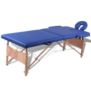 vidaXL Inklapbare massagetafel 2 zones met houten frame, Verzenden