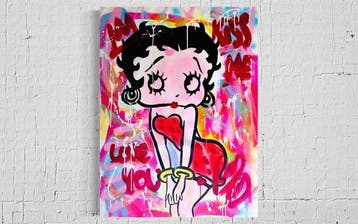 MAxIMO - BETTY BOOP KISS ME, Antiek en Kunst, Kunst | Schilderijen | Modern