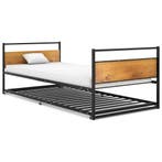 vidaXL Bedframe uitschuifbaar metaal zwart 90x200 cm, Verzenden