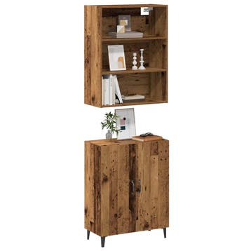 vidaXL Dressoir met wandkast bewerkt hout oud houtkleurig, Huis en Inrichting, Verzenden, Nieuw