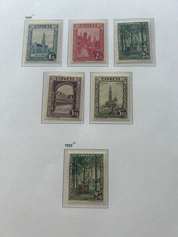 Belgique 1929/1932 - Timbres express : série complète +