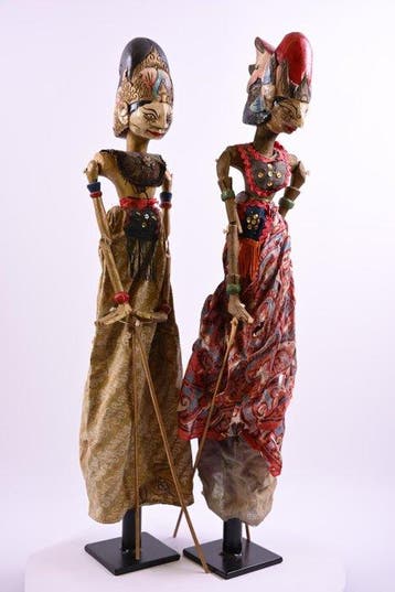 Wayang golek (2) - Hout, Katoen - 1970-1980