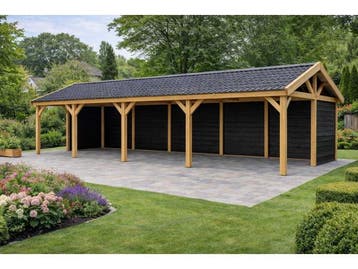 Veiling - Douglas zadeldak overkapping 1200x400x300cm, Tuin en Terras, Nieuw