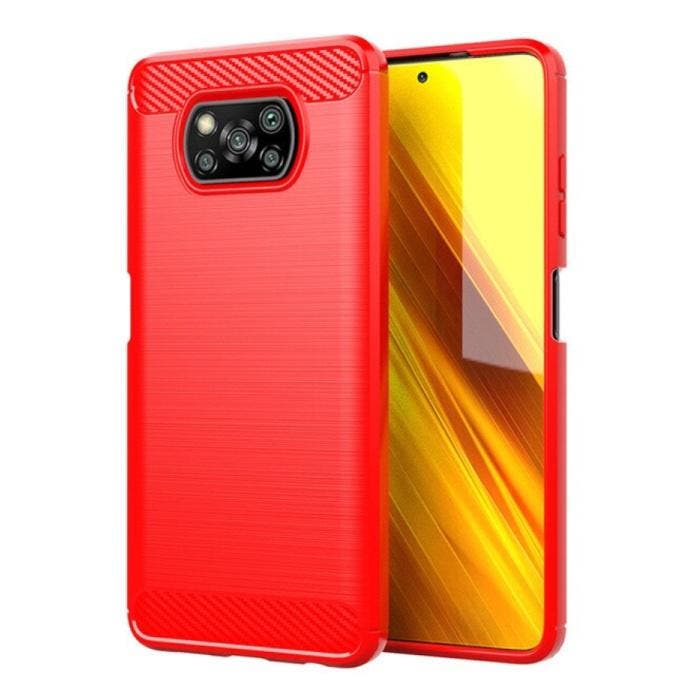 Xiaomi Poco X3 Pro Hoesje - Carbon Fiber Textuur Shockproof, Telecommunicatie, Mobiele telefoons | Hoesjes en Screenprotectors | Overige merken