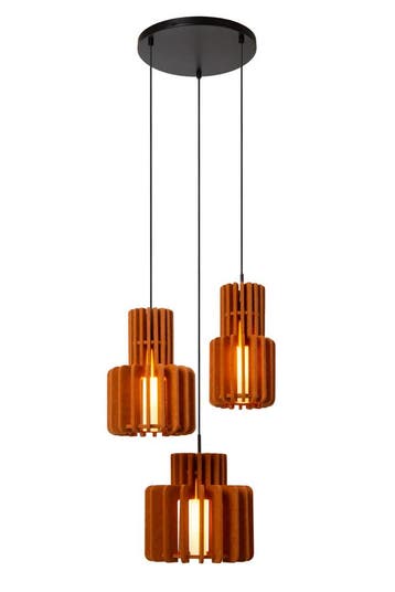 Hanglamp Lucide ROLLO -  - 3xE27 - Terracotta, Verzenden, Nieuw
