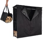 Lendo Online Brandhoutrek met Dak 180x60x180 cm Zwart, Verzenden