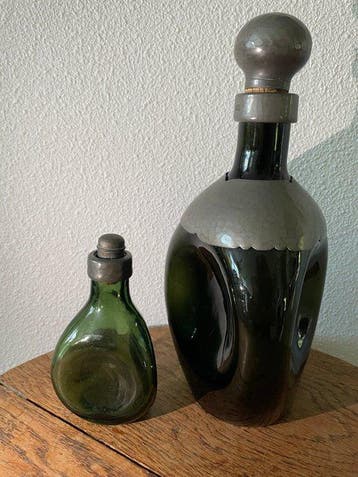 GERO - Georg Nilsson - Fles (2) - Glas, Tin - ArtDeco, Antiek en Kunst