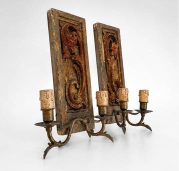 Plafonnier (2) - Bois - paire de rondelles