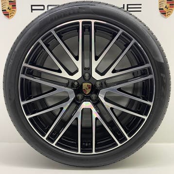 Porsche Macan ORIGINELE 21inch Turbo V zwart/alu met banden, Ophalen, Banden en Velgen