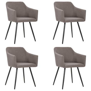 vidaXL Eetkamerstoelen 4 st draaibaar stof taupe, Verzenden, Nieuw