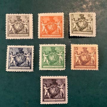 Liechtenstein 1921 - Wapen in B-perforatie - MNH - 46/52 B