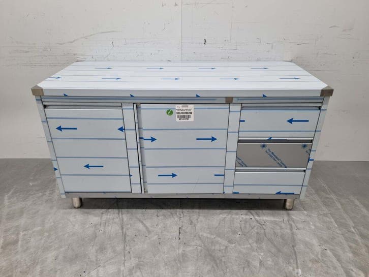 RVS Werkkast Kast Werktafel 2 klapdeuren, 3 laden en, Zakelijke goederen, Horeca | Meubilair en Inrichting, Ophalen of Verzenden