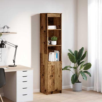 vidaXL Hoge kast 37,5x35x180 cm bewerkt hout oud houtkleurig, Huis en Inrichting, Verzenden, Nieuw