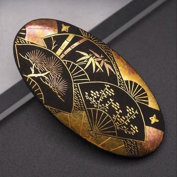 Obi-dome  (Senmen Maki-e) with Pine, Bamboo and Plum