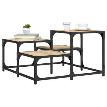 vidaXL Salontafel 68x68x40 cm bewerkt hout sonoma, Huis en Inrichting, Tafels | Salontafels, Verzenden, Nieuw