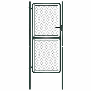 vidaXL Tuinpoort staal 100x175 cm groen, Verzenden