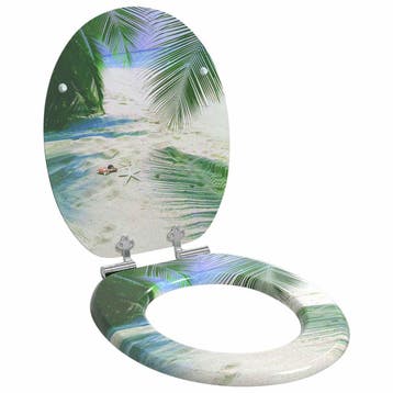 vidaXL Toiletbril Groen 44 x 38 cm Bewerkt hout, Verzenden, Nieuw