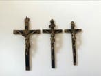 Crucifix (3) - Hout, Brons - 1750-1800 - Set van 3 kruisen, Antiquités & Art