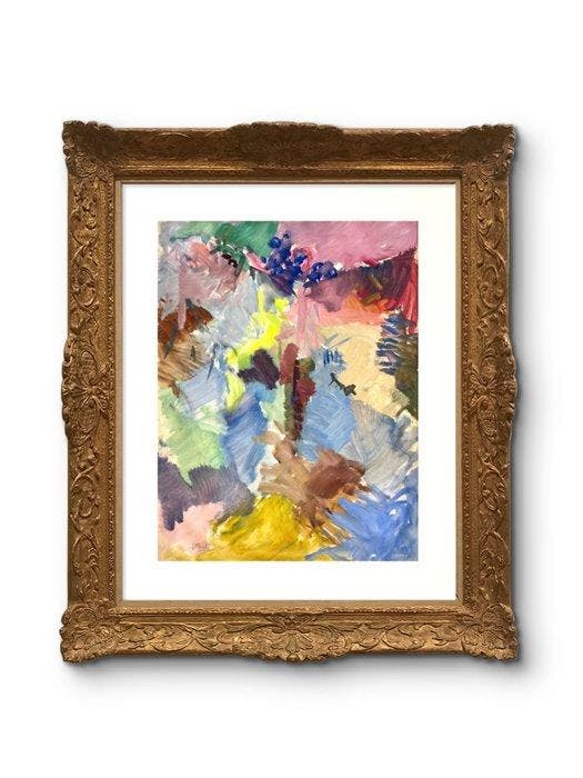 René Mels (1909-1977) - Grande composition abstraite, Antiquités & Art, Art | Peinture | Moderne