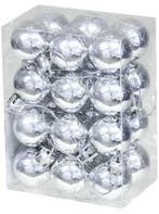 Kerstballen kunststof onbreekbaar zilver glanzend 3 cm 24, Nieuw