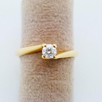 Zonder minimumprijs - Ring - 18 karaat Geel goud - 0.20ct.