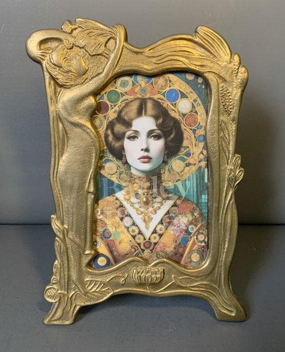 Fotolijst - Brons - Art Nouveau style fotokader, Antiek en Kunst, Curiosa en Brocante