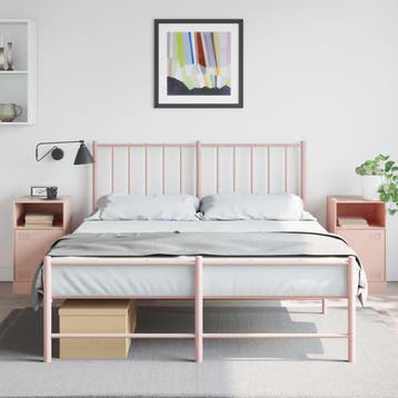 vidaXL Nachtkastjes 2 st 34,5x39x62 cm staal roze, Verzenden, Nieuw