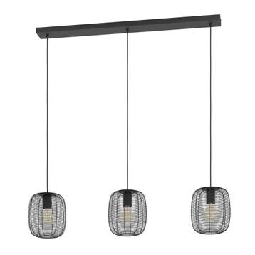 EGLO - hanglamp Derwen - zwart - 3xE27 - industrieel design, Verzenden