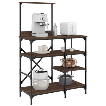 vidaXL Bakkersrek 90x40x132 cm bewerkt hout en metaal bruin, Verzenden
