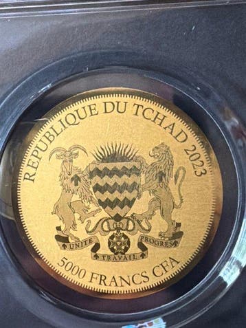 Tchad. 5000 Francs 2023 Germania, 1/200 Oz (.999) mit CoA