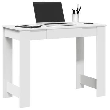 vidaXL Bureau 100x45x75 cm bewerkt hout wit, Verzenden, Nieuw