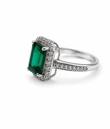 Sans prix de réserve - Bague Argent - 2.35ct. tw. Émeraude -, Bijoux, Sacs & Beauté, Bagues