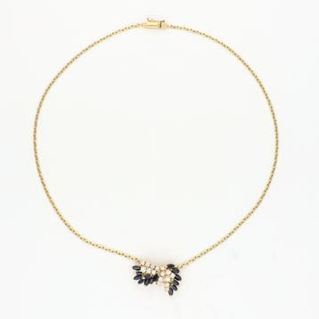 Collier - 18 carats Or jaune - Diamant - Saffier, Bijoux, Sacs & Beauté