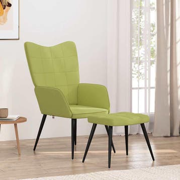 vidaXL Relaxstoel met voetenbank stof groen, Huis en Inrichting, Fauteuils, Verzenden, Nieuw