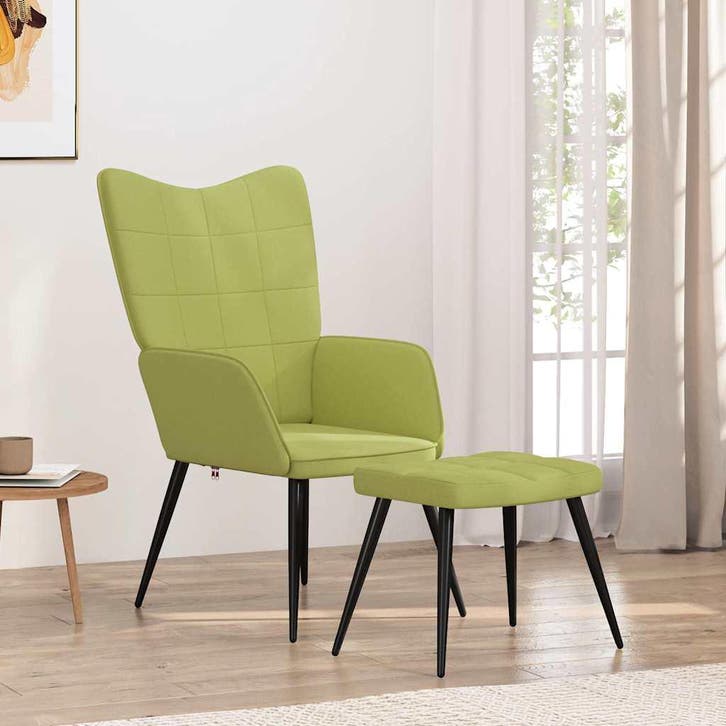vidaXL Relaxstoel met voetenbank stof groen, Huis en Inrichting, Fauteuils, Nieuw, Verzenden
