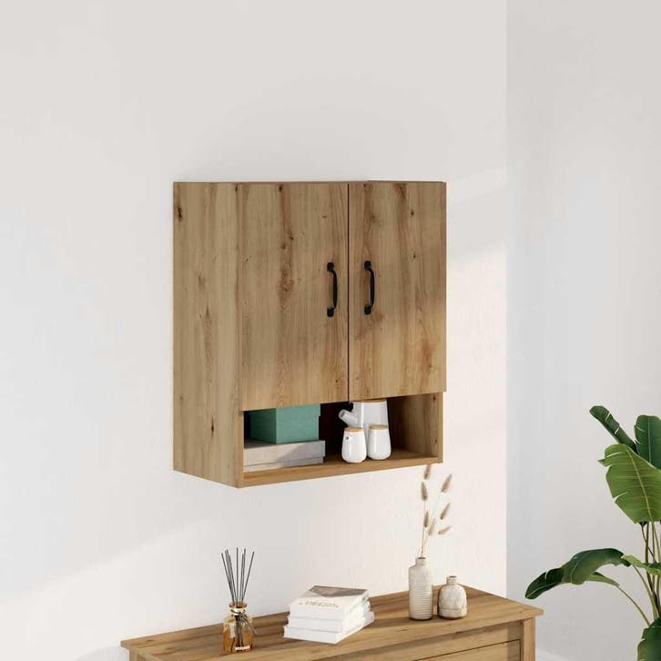 vidaXL Wandkast 60x31x70 cm bewerkt hout artisanaal, Huis en Inrichting, Kasten | Overige, Nieuw, Verzenden