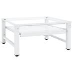 vidaXL Wasmachineverhoger met uittrekbaar schap wit, Verzenden, Nieuw