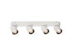 Veiling - 4x GU10 Opbouwspot Armatuur 4 cilinder zand wit en, Nieuw