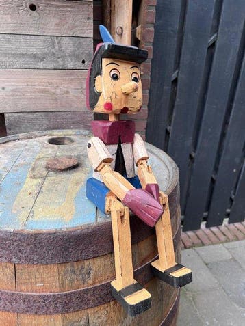Wooden Pinocchio 45 cm - Figuur - Wooden Pinocchio Figure 45