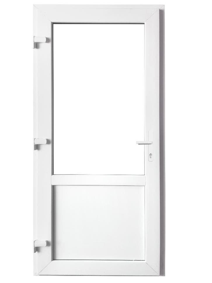 PVC Deur 2/3 glas Basic Plus b98xh215 cm wit L, Bricolage & Construction, Fenêtres & Moustiquaires, Enlèvement ou Envoi