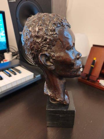 Renzo Moscatelli (1910-1982) - Buste, Africano - 32 cm -