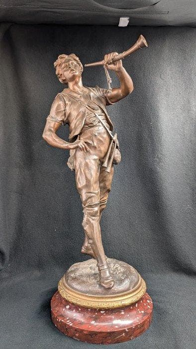 Emile Louis Picault (1833-1915) - sculptuur, Jager met, Antiek en Kunst, Antiek | Keramiek en Aardewerk
