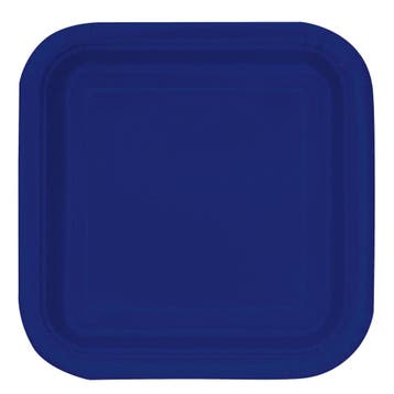Blauwe Borden Vierkant 18cm 16st, Verzenden