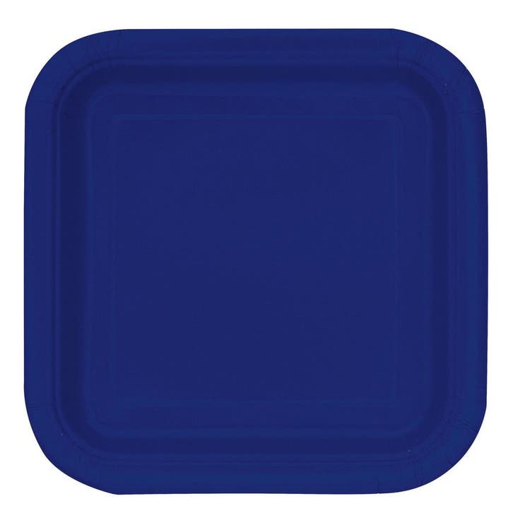 Blauwe Borden Vierkant 18cm 16st, Hobby & Loisirs créatifs, Articles de fête, Envoi